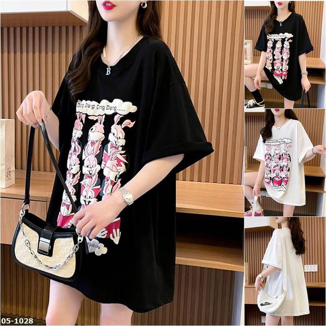 【預購】【0508結單】【批發】M05 夏季大碼 純棉卡通印花短袖T恤 1028