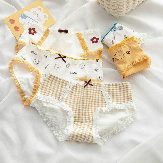 【預購商品】【0828結單】【批發】軟萌蛋黃小熊棉棉內褲5件 250825-11