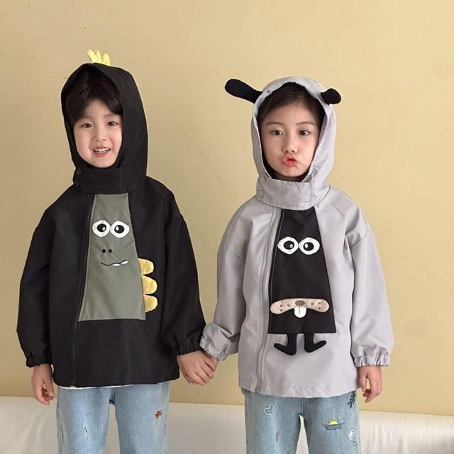 韓版卡通連帽造型風衣外套