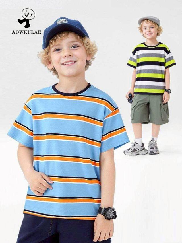 【預購商品】【0529結單】【批發】中大童 條紋撞色上衣 250527-12