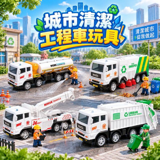 【預購商品】【1010結單】【批發】城市清潔工程車玩具 261009-09