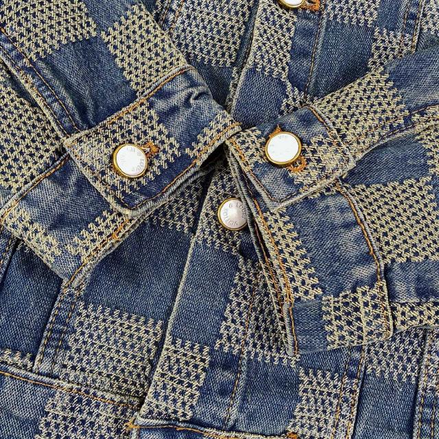 LV条纹水墨渲染印花丹宁牛仔长袖衬衫外套