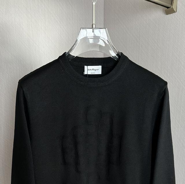 23ss早秋最新品男士套头圆领针织衫毛衣 采用客供羊毛混纺针织制作