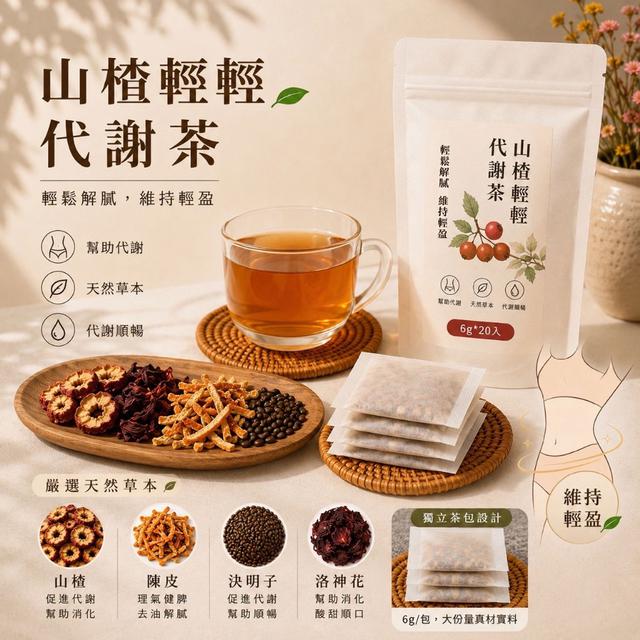 預購 山楂輕輕代謝茶6g×20入/包 -6/30下午3點收單