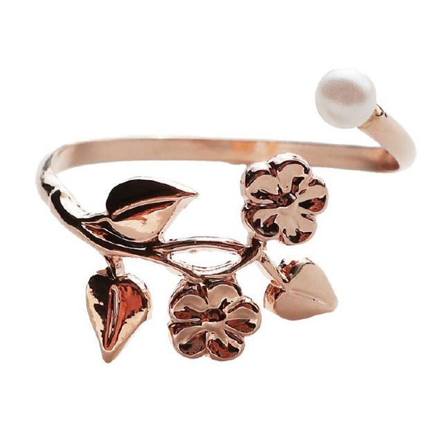 日本職人手作花卉植物珍珠戒指#12/29