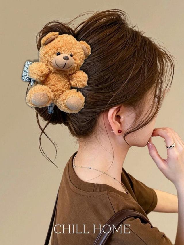 【預購商品】【1019結單】【批發】毛绒立体小熊抓夹 261018-09