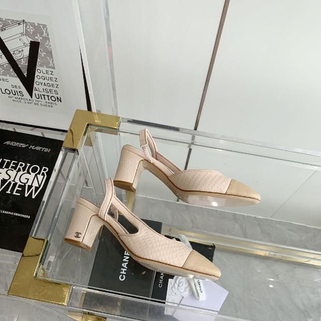 小香 后空 凉鞋 高跟 低跟 经典slingback