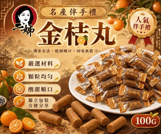 預購 二姊嚴選 金桔丸100g -5/26下午3點收單