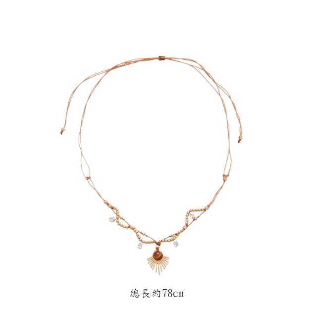 [韓國飾品連線] 正韓 復古鋯石樹脂圓形水滴吊墜鏈項鍊 📍韓國連線預購收單日：4/19