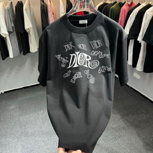 270克纯棉面料  立体英文字母绣花 黑白 SMLXLXXL5个码