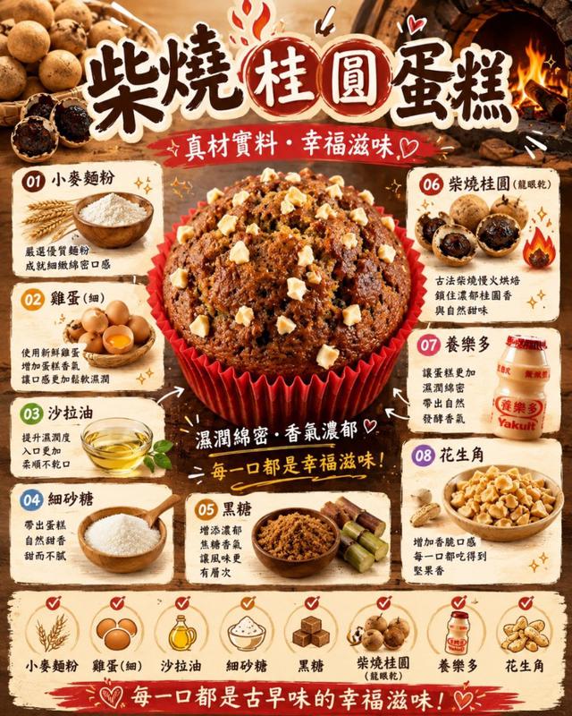 預購 傳承三代的柴燒桂圓蛋糕(一盒5入)〈冷凍配送不入倉 未達免運需運費〉-6/17號中午12點結單