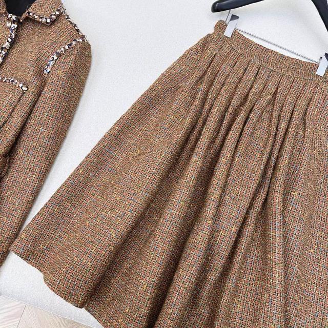 最新款早秋法式赫本风镶钻蕾丝花边进口针织绒长款连衣裙