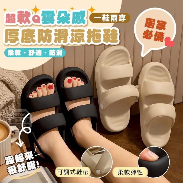 【預購商品】【0708結單】【批發】超軟Q 雲朵感一鞋兩穿 厚底防滑涼拖鞋 260705-21