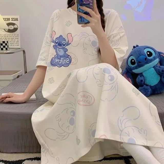 可愛卡通夏季大碼中長款睡裙(預購)