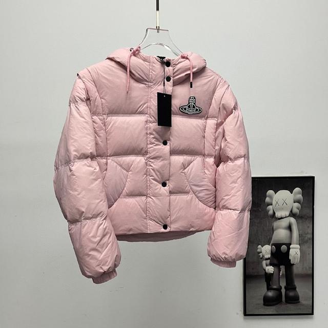西太后女款可脱袖连帽羽绒服