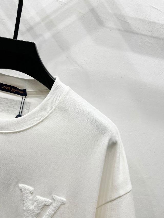 路易威登LV25FW暗纹老花满印浮雕logo针织短袖圆领毛