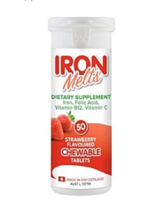 Iron Melts 補鐵咀嚼片 50粒(草莓口味)