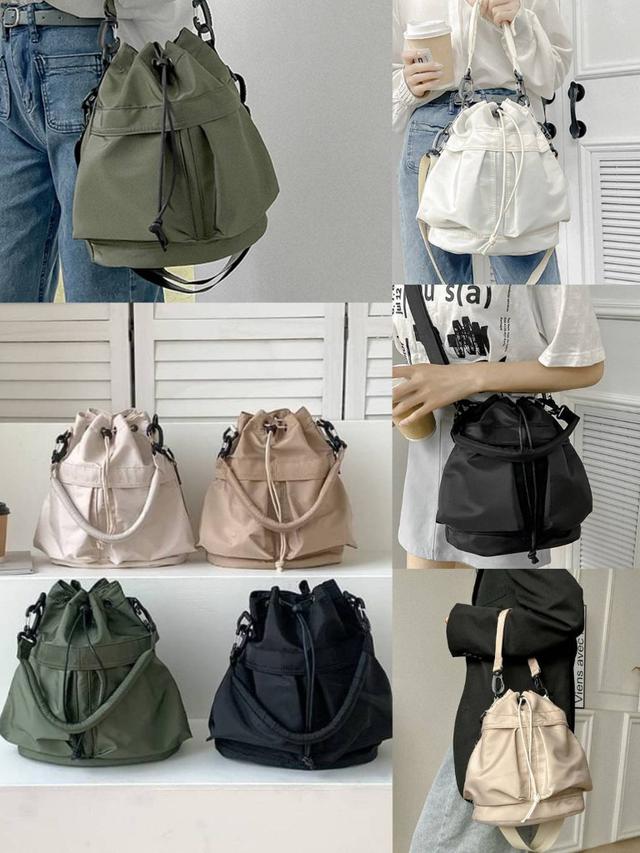 【預購】【0810結單】【批發】新款-手提抽繩斜挎水桶包