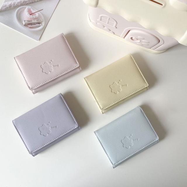 📌小熊印花三折皮夾 錢包 短夾