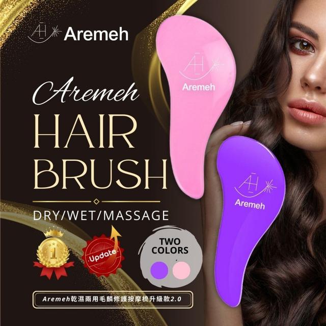 【預購】【0806結單】【批發】Aremeh乾濕兩用毛鱗修護按摩梳🥰升級款2.0*2支