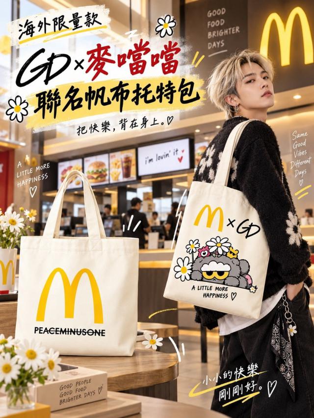 海外限量款 GD×麥噹噹聯名帆布托特包（2款各一） 📍預購收單日：10/04 (日)