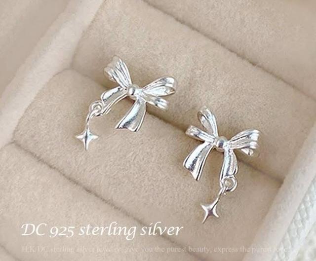 香港HK-DC925純銀甜寵風蝴蝶結耳環 #11/03
