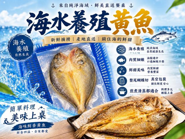 預購💗海水養殖三去黃魚(300-400g)💗
