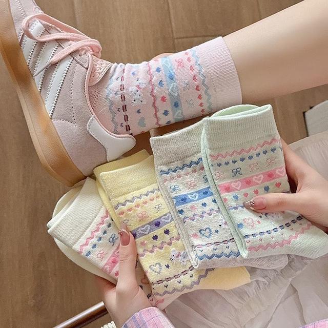 ins多巴胺費爾島堆堆中筒襪(預購)