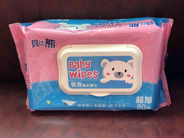 貝比熊 有蓋 80抽純水濕紙巾 一箱24包