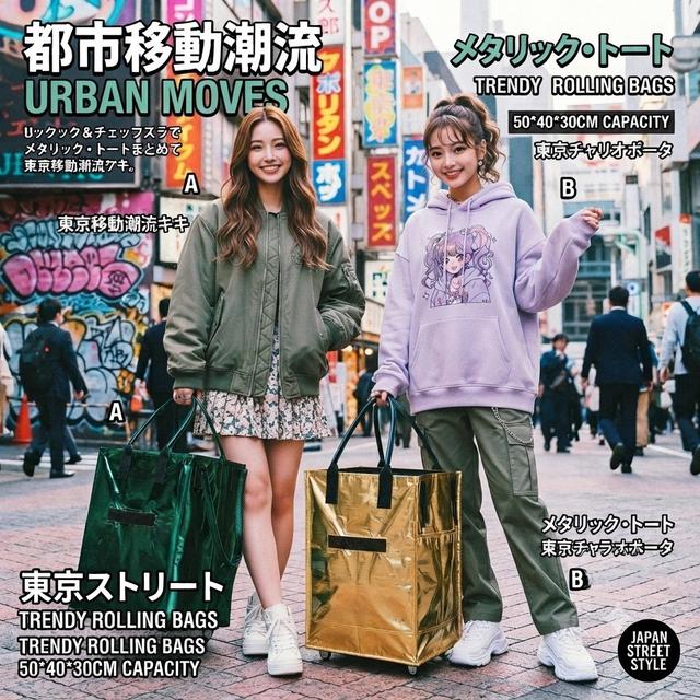 都市移動潮流滑順折疊萬用帶輪式登機購物包#07/15