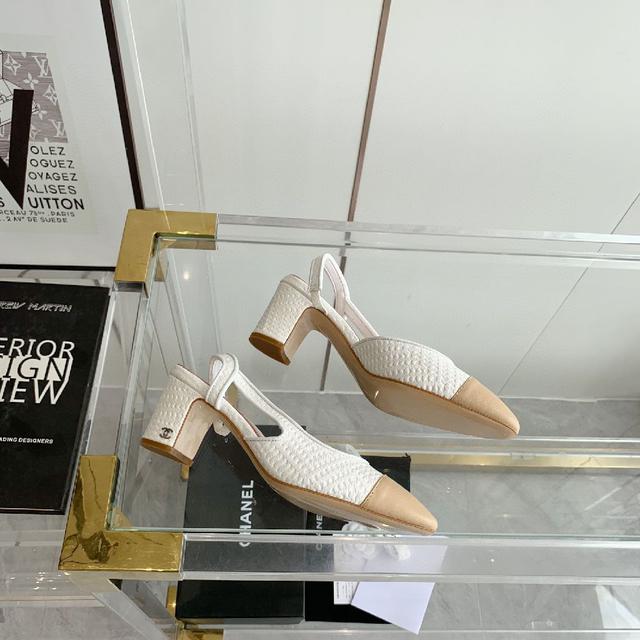 小香 后空 凉鞋 高跟 低跟 经典slingback