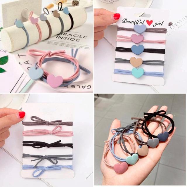 〔現貨〕磨砂愛心髮繩×50條/包   LA074