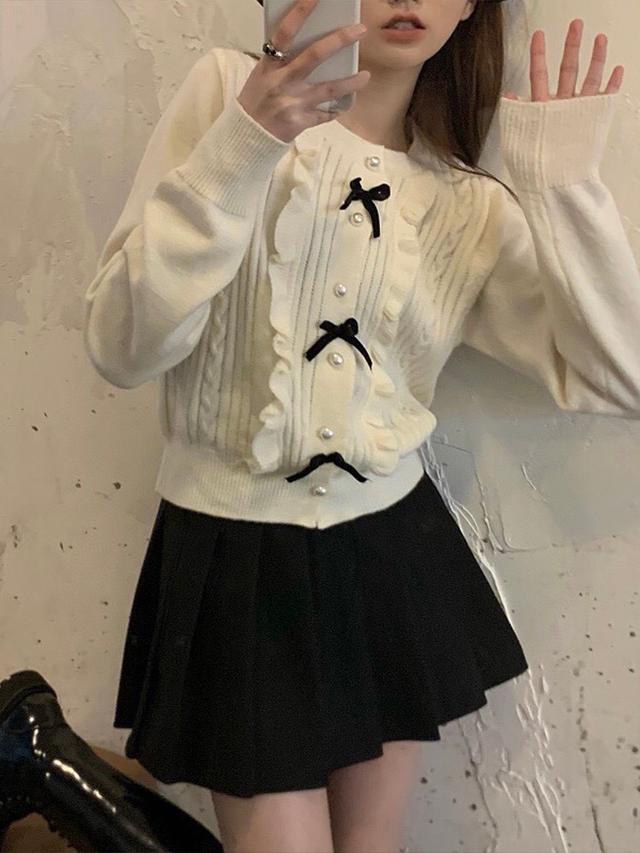 秋冬新款小香風蝴蝶結套裝