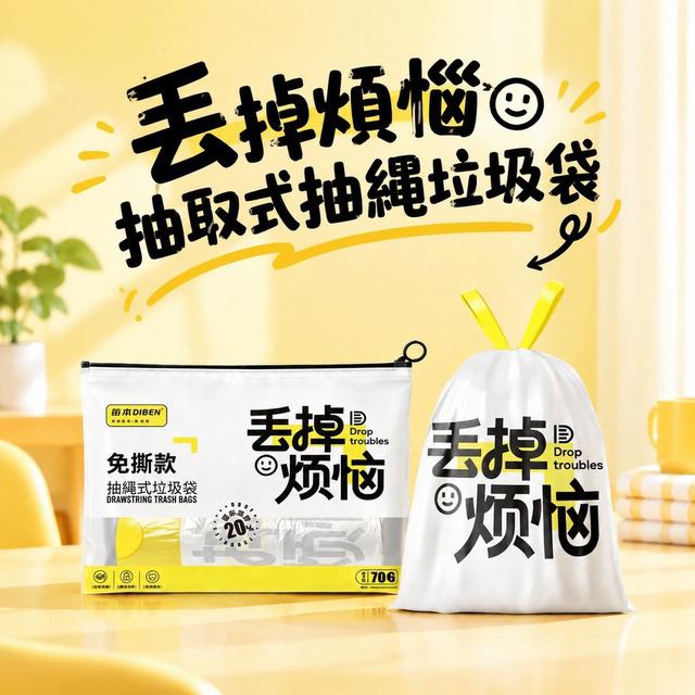 【預購商品】【1015結單】【批發】丟掉煩惱抽取式抽繩垃圾袋2捲 261014-07