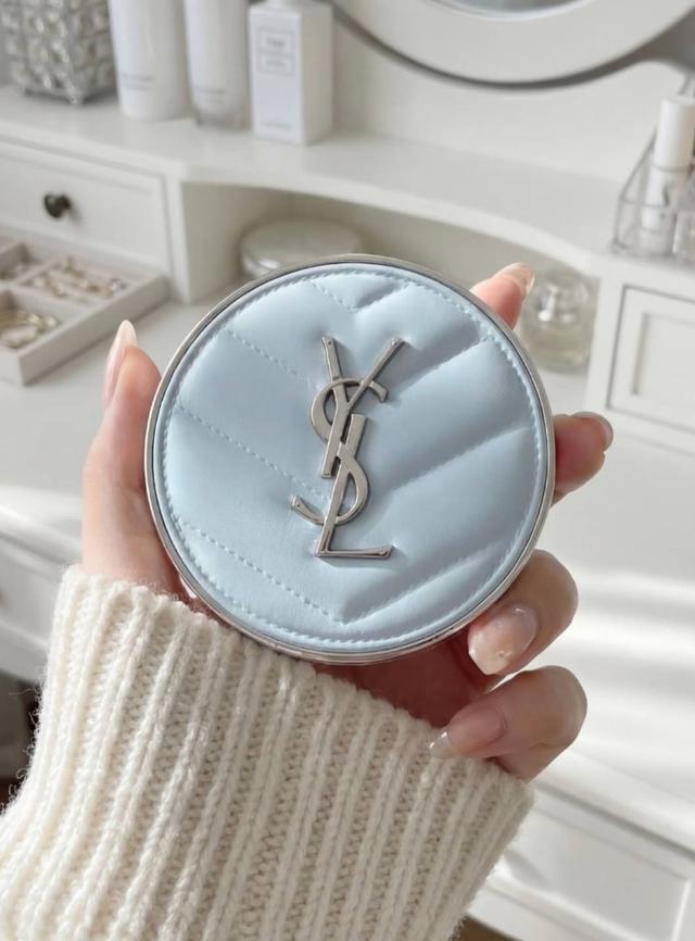 YSL 冰藍皮革定妝氣墊14g#04/16