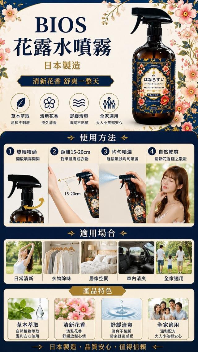 🌿 BIOS 花露水草本香氛噴霧 🌿500ml-9/2號中午12點結單