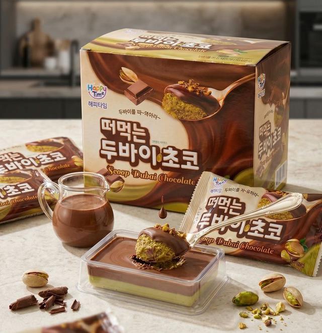韓國 Happy Time 杜拜杯裝巧克力 60g (單個)