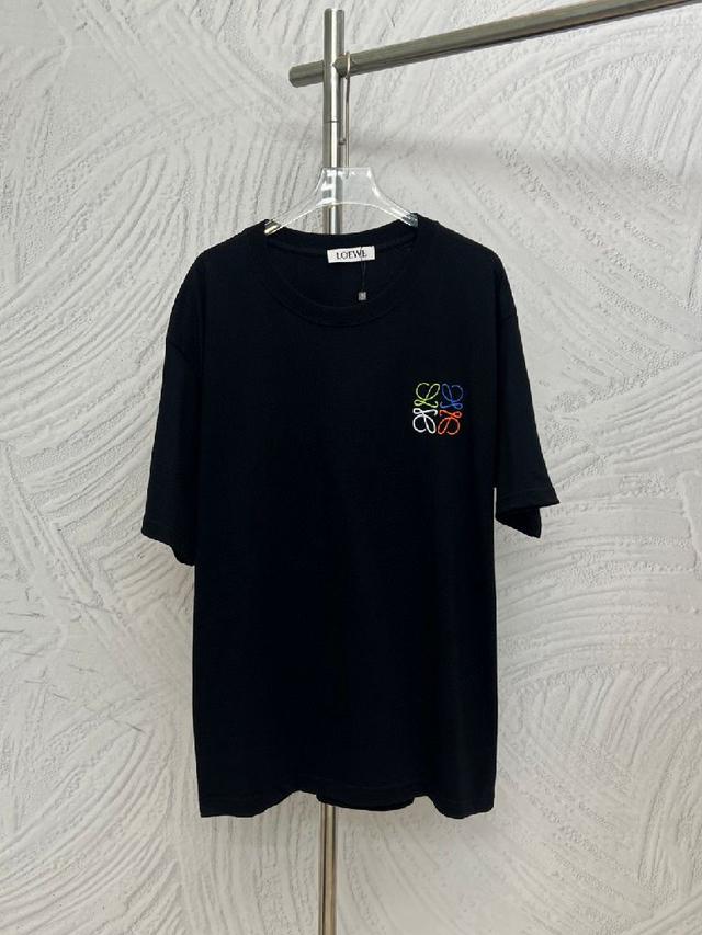 LOEWE 罗意威四色彩绣logo男女同款短袖t恤