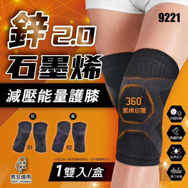 預購 MIT 鋅+石墨烯2.0減壓能量護膝一雙入 (盒)【同色 一組2盒】-5/26下午3點收單