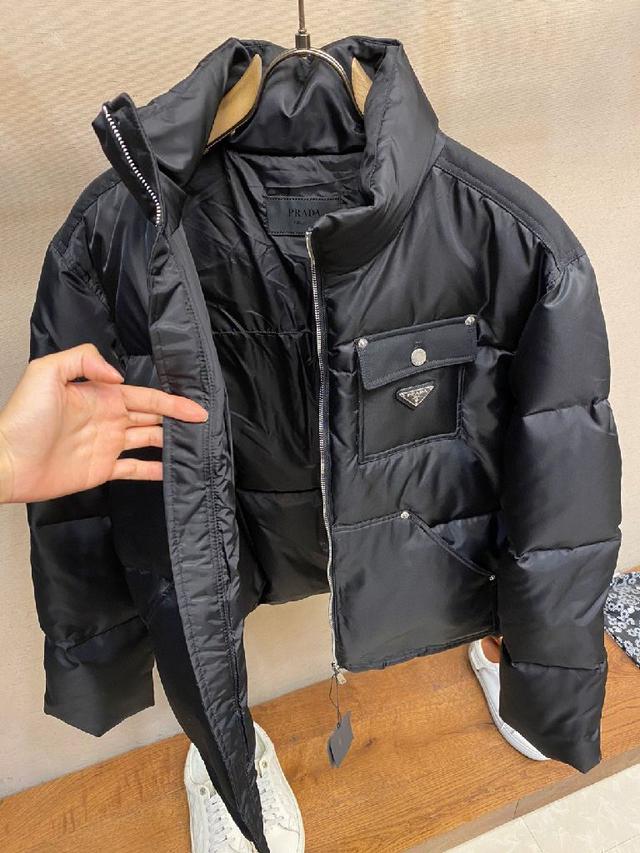 蓝色/黑色 中长款 可卸羽绒内胆 羽绒服 90白鸭绒
