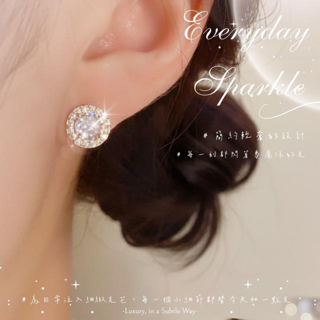 【預購商品】【0127結單】【批發】S925純銀輕奢簡約鋯石耳環套組(金+銀) 260126-03