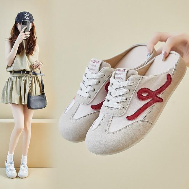 【長期團2025】【預購商品】【批發】韓系時尚繫帶平底包頭半拖鞋 50804