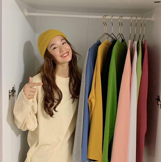 K1472-韓國寬鬆超百搭純色上衣長袖T