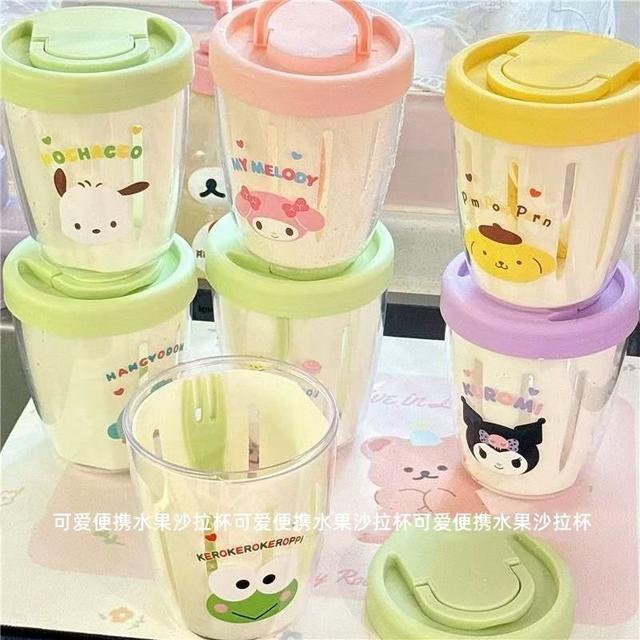 可愛三麗鷗雙層手提便攜水果沙拉杯(預購)