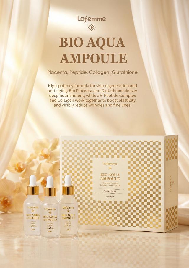 新鮮貨🌟澳洲 Lafmme BIO AQUA AMPOULE 全效濃縮羊胎精華液30ml*3 瓶