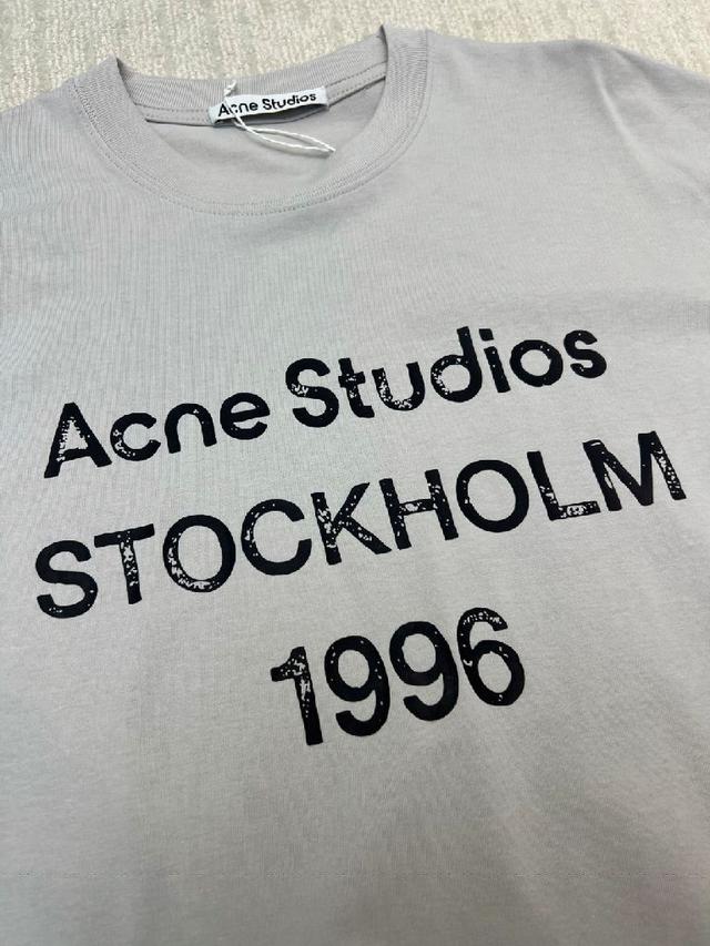 Acne Studios蝴蝶结印花图案男女同款短袖t恤