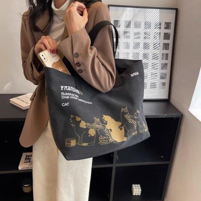 【預購商品】【0421結單】【批發】貓咪小眾質感帆布包 250418-08