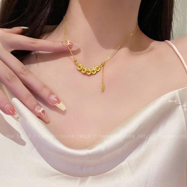 【長期團2026】【預購商品】【批發】韓系氣質五帝錢幣招財鎖骨項鍊86720 260412-20