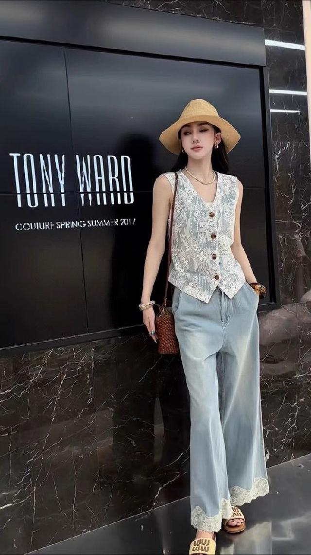 重磅100%亚麻套装 极简老钱风设计感重工刺绣衬衣➕高腰阔