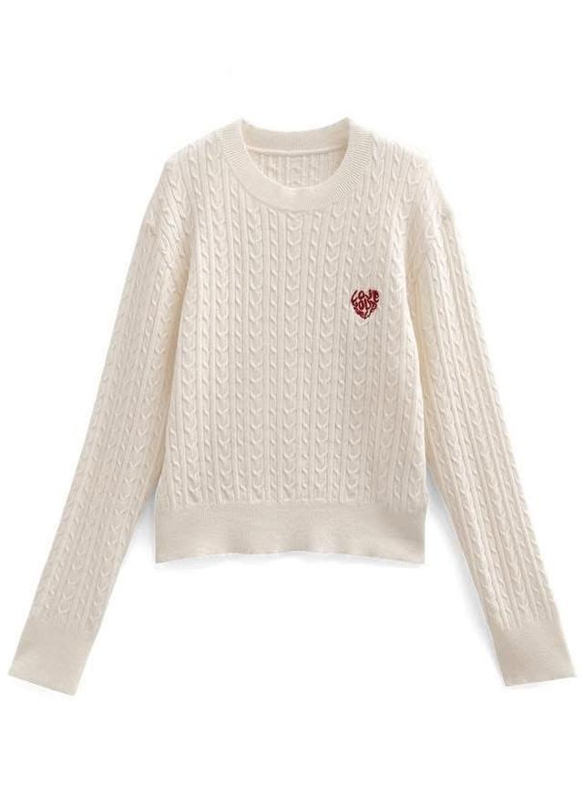 日本 GRL - 氣質logo圓領麻花針織上衣#限量有單就下